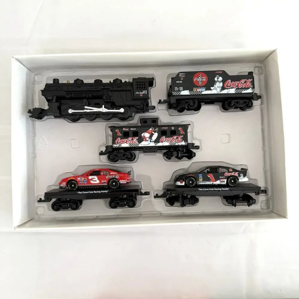 1998 Dale Earnhardt Dale Jr Coca Cola Coke Nascar 7pc HO Train Set Collectible
